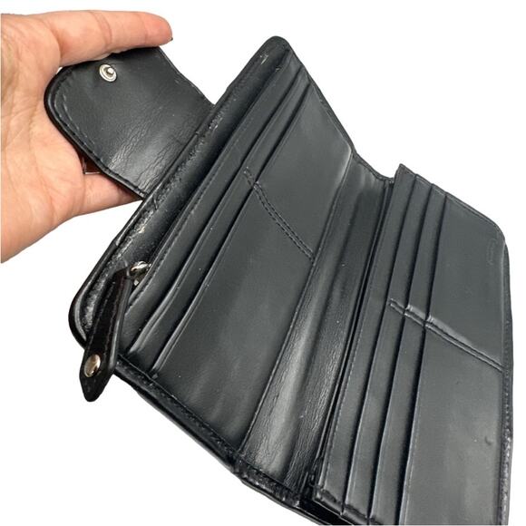 COACH Black Signature Canvas Ashley Wallet - Picture 6 of 10